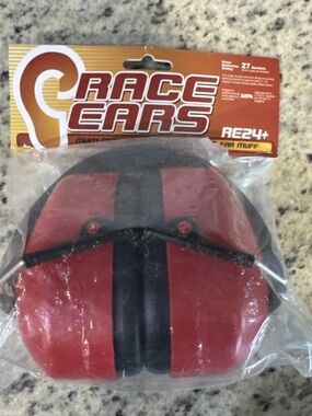 Racing Electronics Race Ears RE24+ Red and Black Ear Muffs